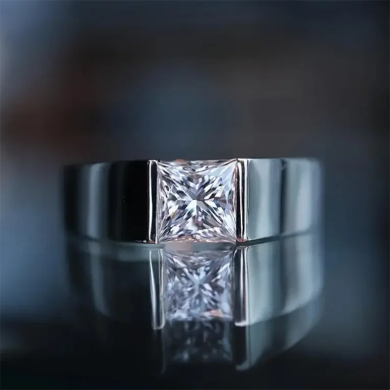 1 S925 Sterling Silver with 1ct Moissanite Ring for Men and Women |Gifts for Him |Gifts for Her |Birthday |Wedding |Anniversary