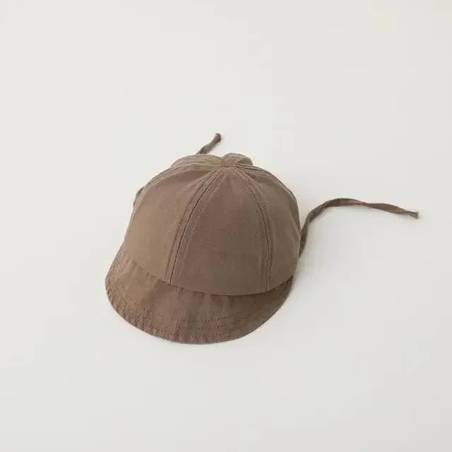 Summer Baby Sun Hat Korean Solid Color Infant Baseball Cap Outdoor Adjustable Drawstring Lace-up panama hat for kids