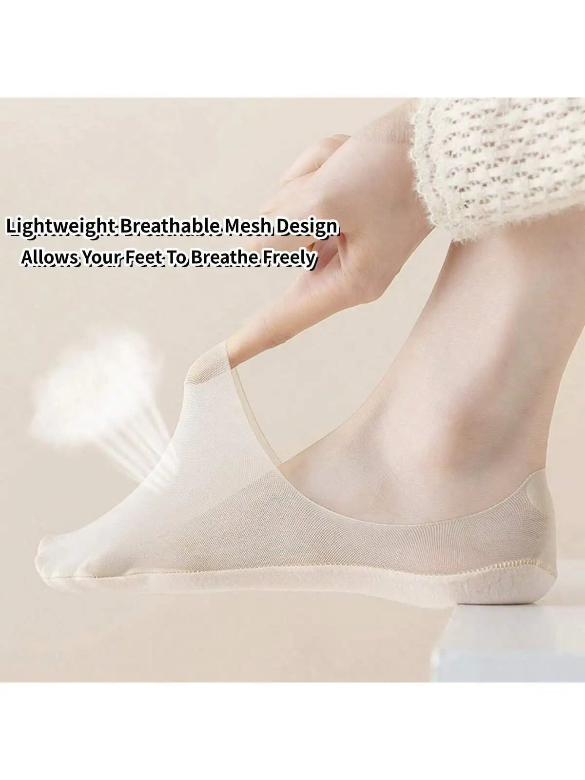 1 Pair Women's Summer Socks, Comfortable And Breathable Boat Socks, Ultra-Thin Ice Silk Gauze Socks, Women's Shallow Mouth Sock