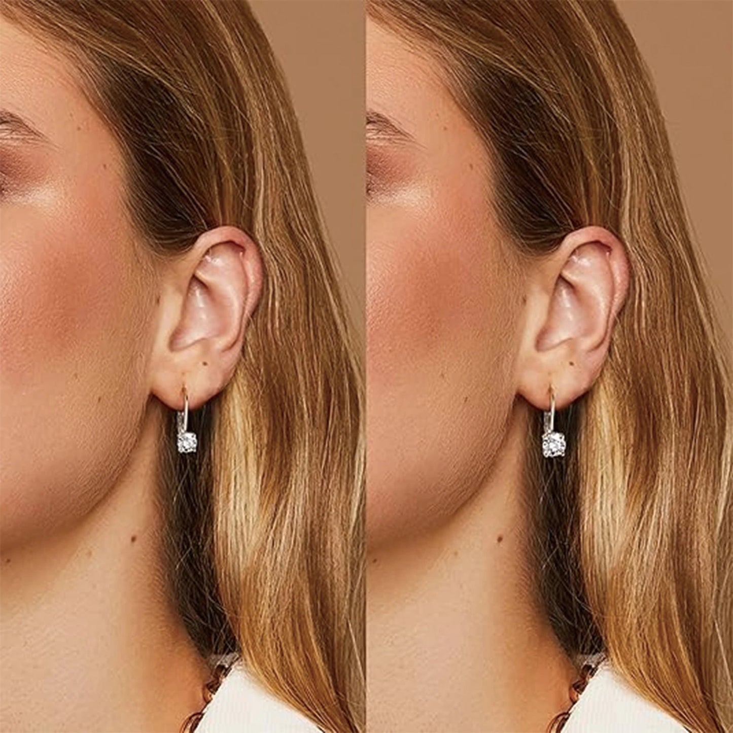 925 Silver, Moissanite Earrings with 0.5ct/1ct Moissanite, Women's Earrings, Pair of 925 Silver Synthetic Moissanite Earrings, W