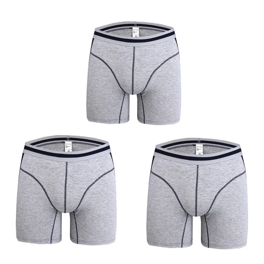 Men's Extended Length Modal Boxer Briefs Comfortable Underwear Soft Breathable Casual Boxers
