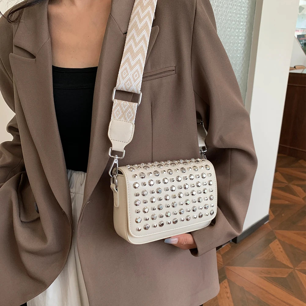 Crossbody Bag for Women With Adjustable Guitar Strap Handbag PU Leather Flap Satchel Purse Clutch Purse for Work Travel