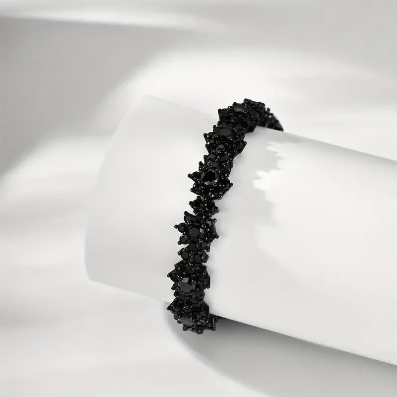 925 Silver Black Moissanite Hip Hop Fashion Bracelet, For Men And Women Gift, Valentine's Day Gifts