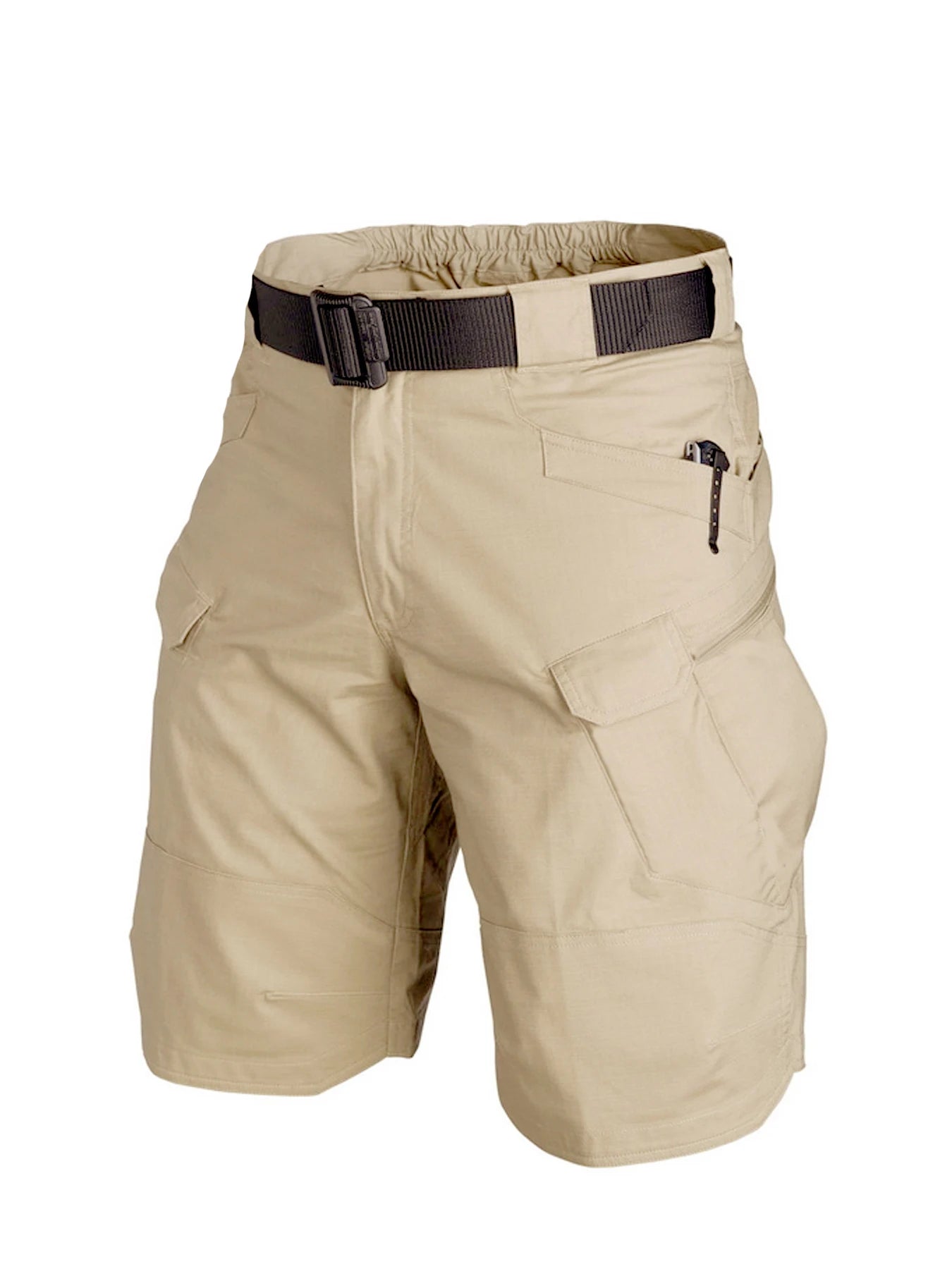 Summer Men Cargo Shorts Quick Dry Tactical Short Pants Multi-Pocket Shorts Men's Outdoor Hunting Fishing Knee Length Trousers