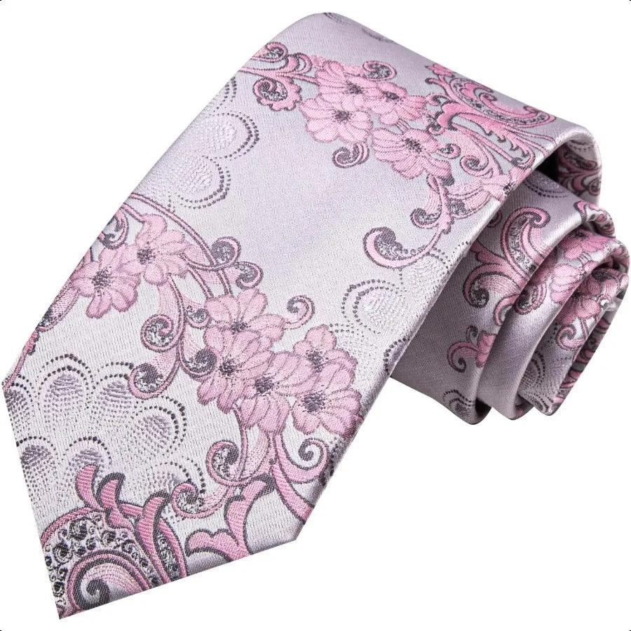 Men's Tie Sets Silk Paisley Striped Necktie Pocket Square Cufflinks Sets Wedding Business Holiday