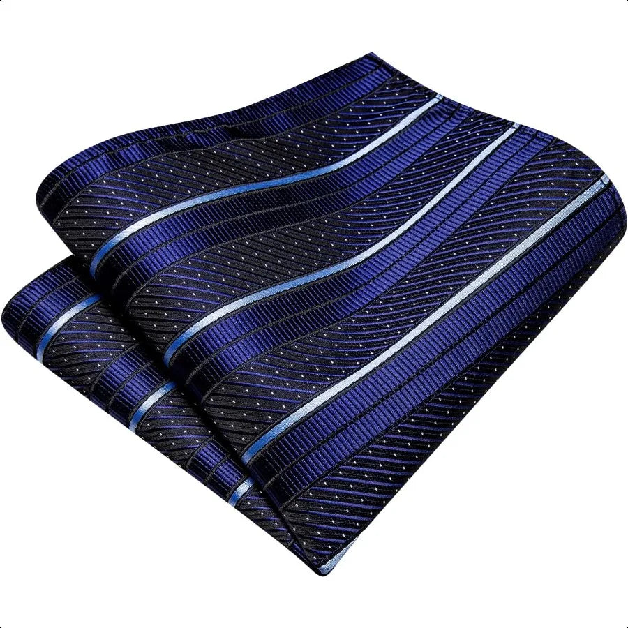 HiTie Silk Ties for Men Plaid Paisley Striped Necktie Pocket Square Cufflinks Set Formal Business