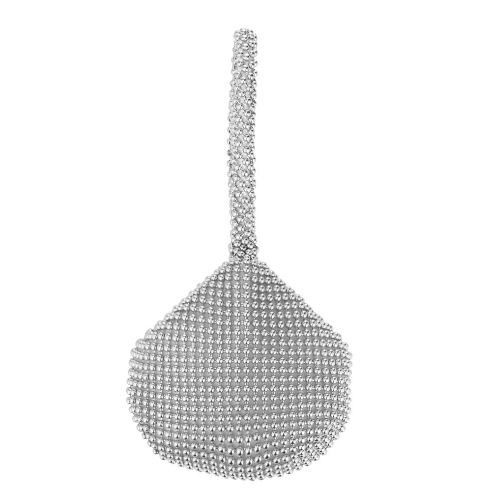Fashion Women Evening Handbags with Zipper Metal Evening Pouch Irregular Shape Clutch Purse for Bridal Wedding Party