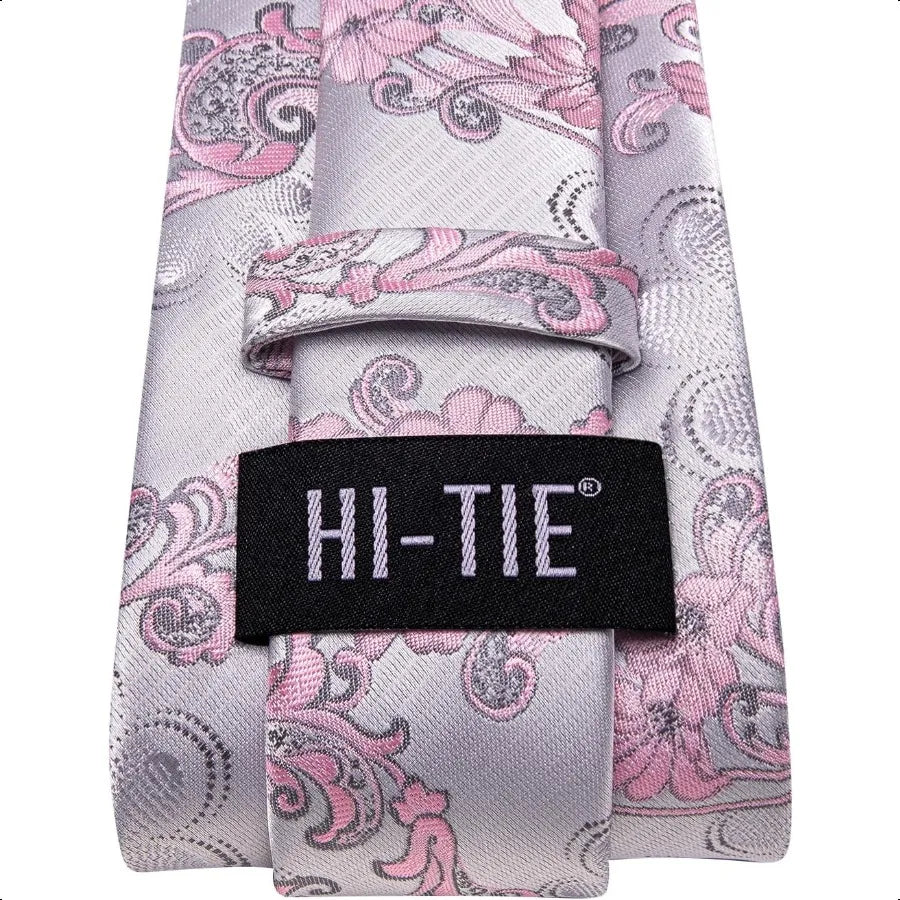 Men's Tie Sets Silk Paisley Striped Necktie Pocket Square Cufflinks Sets Wedding Business Holiday