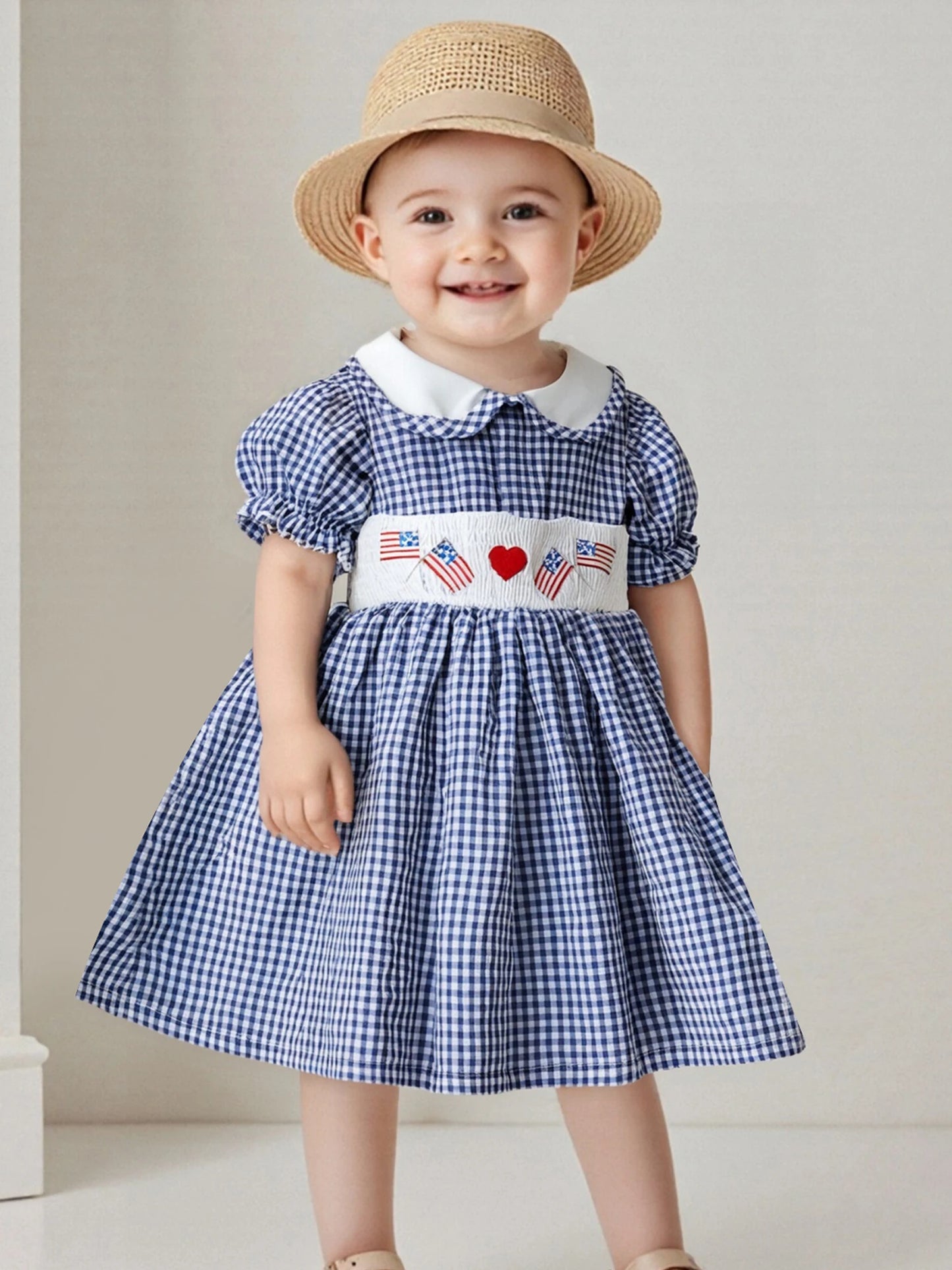 Independence Day Patriotic Dress Red White Blue Stars and Stripes Sleeveless A-Line Dress Vintage Summer Outfit for Girls