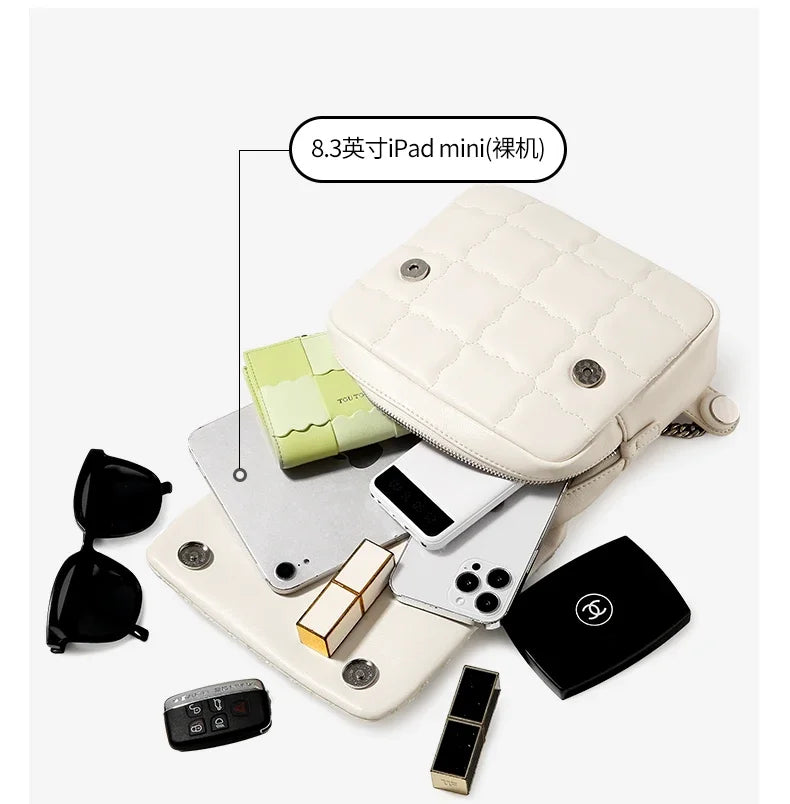 ITAMOOD Women Waist Bag for Phone Storage Fashion Luxury Designer Leather Crossbody Holiday Bag For Sports With Chain Strap