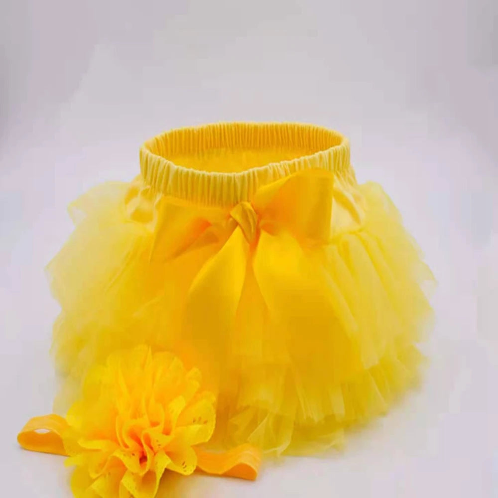 Baby girl tutu skirt 2pcs tulle lace bloomers diaper cover Newborn infant outfits Mauv headband flower set Baby mesh bloomer