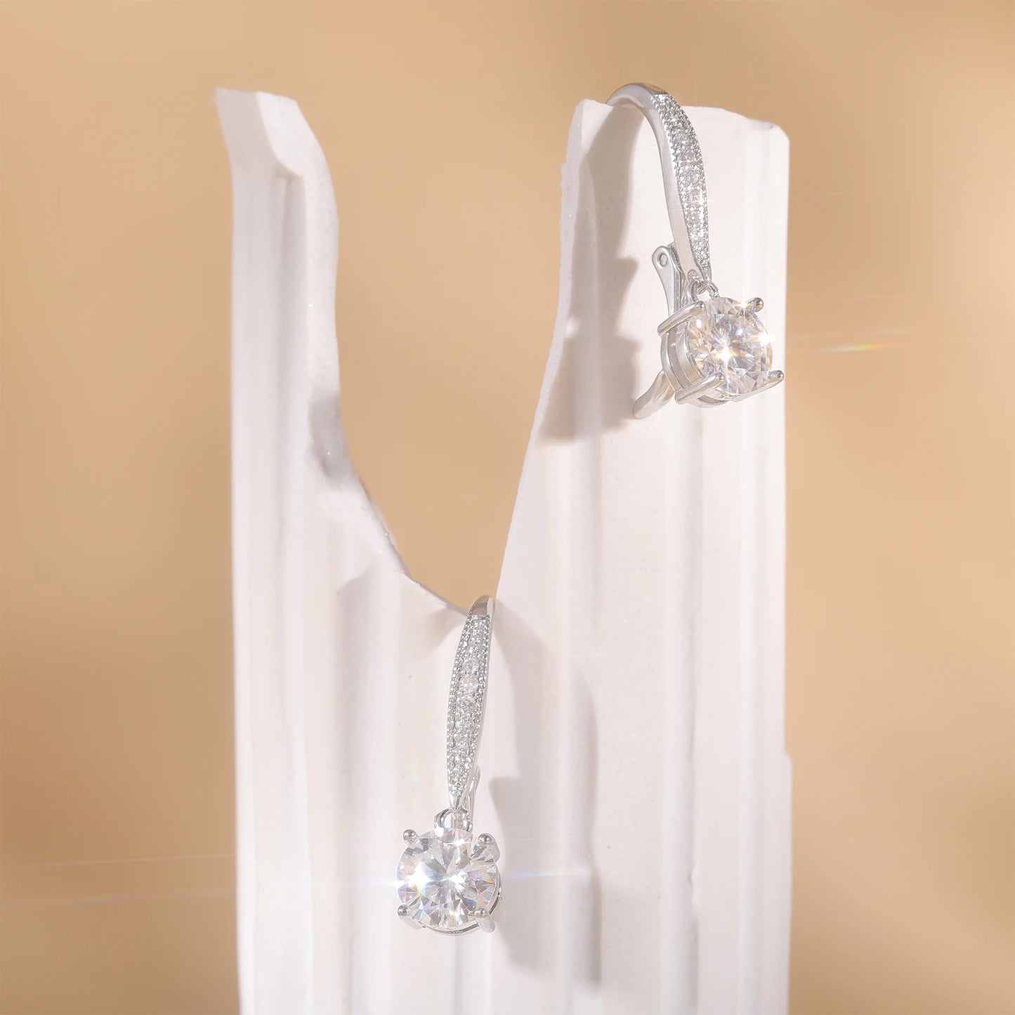 925 Silver 1.2 Carat Moissanite Circle Dangle Earrings, Women's Earrings Teenage Fashion Singles Easter Basket Merchandise St. P