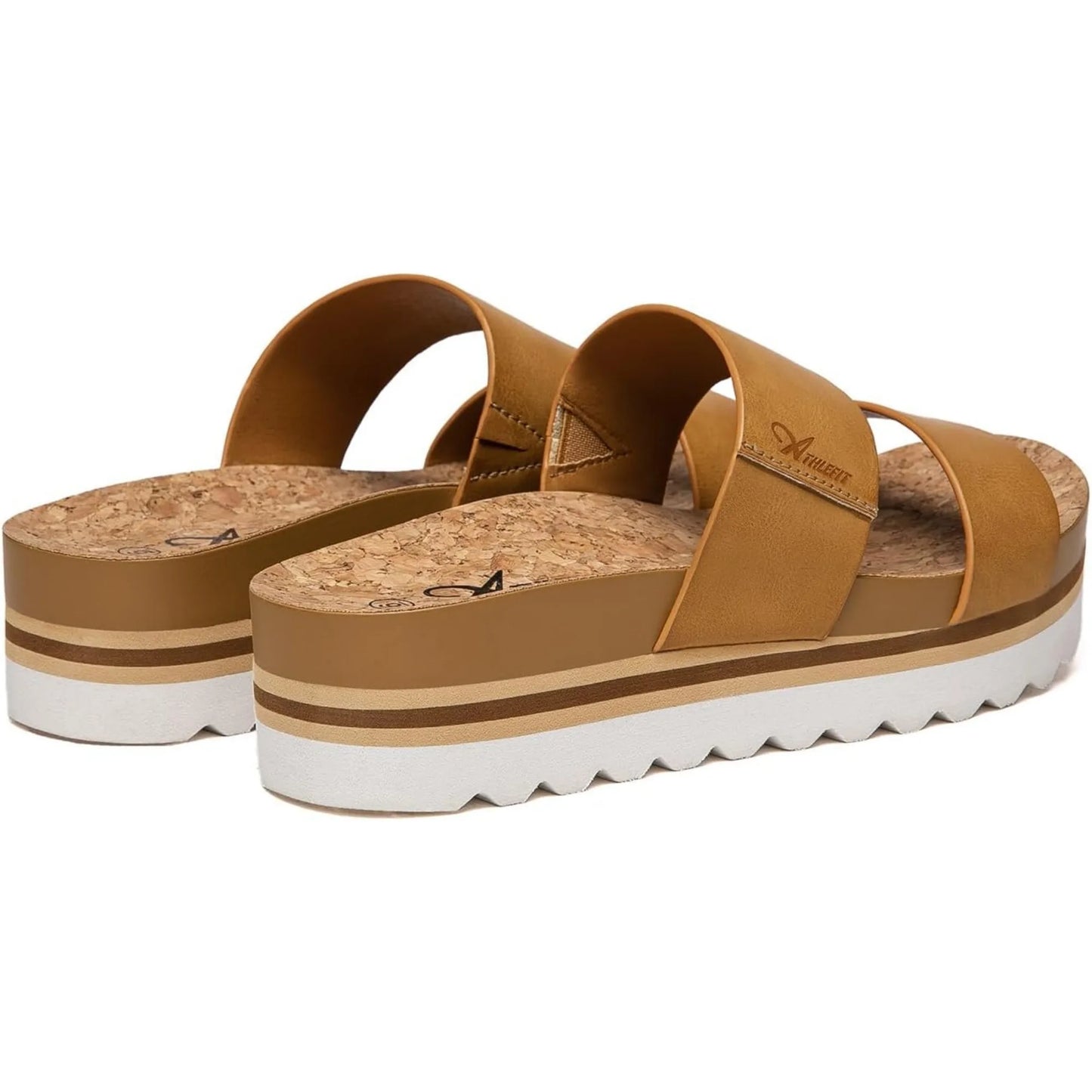 Summer Brown Platform Sandals for Women Comfortable Beach Footbed Sandals 2024 Trendy