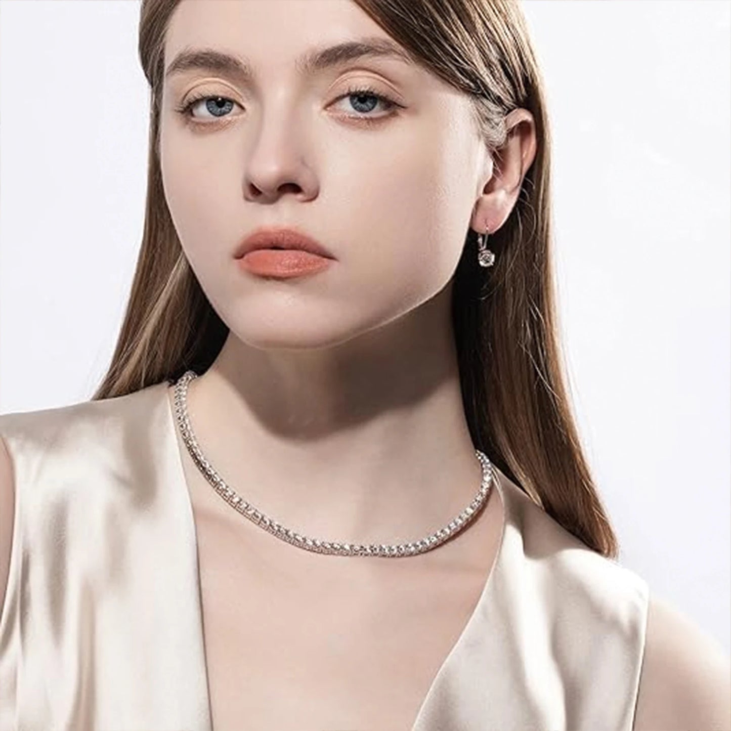 925 Silver, Moissanite Earrings with 0.5ct/1ct Moissanite, Women's Earrings, Pair of 925 Silver Synthetic Moissanite Earrings, W