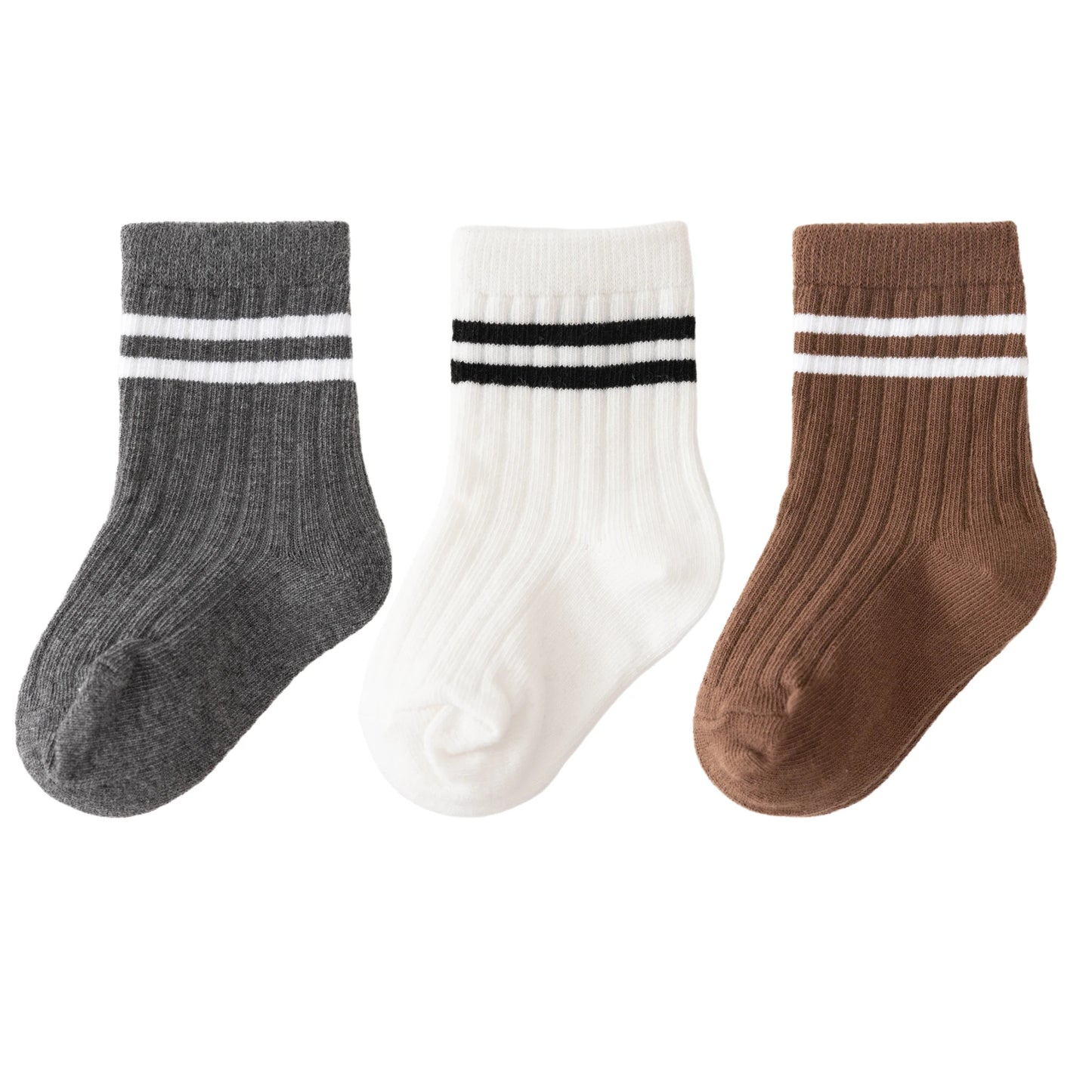 3pairs/lot Infant Boys Striped Socks Cotton Ribbed Stretch Mouthed Babies Boys Short Socks Newborn Toddler Boys Sporty Sock Pack