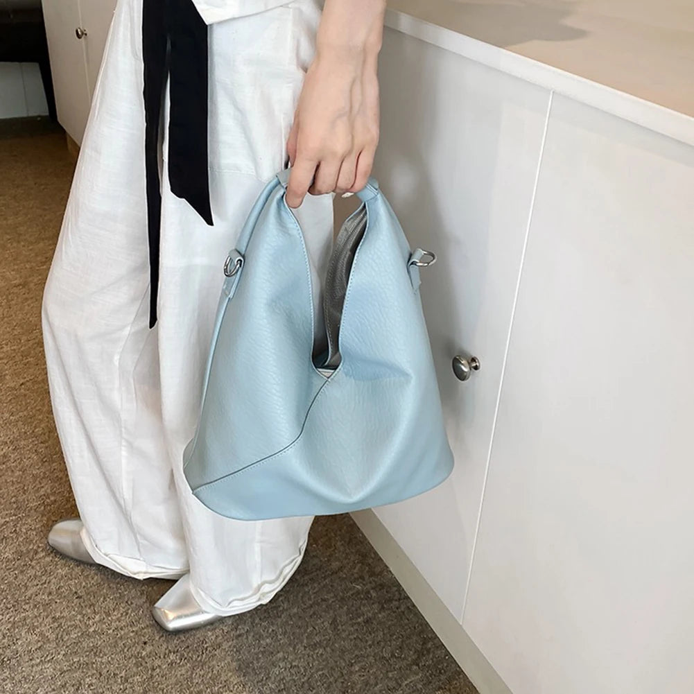 Tote Purse for Women PU Leather Solid Shoulder Bag Large Capacity Crossbody Bags 2024 Trend Ladies Handbag Versatile Satchel Bag