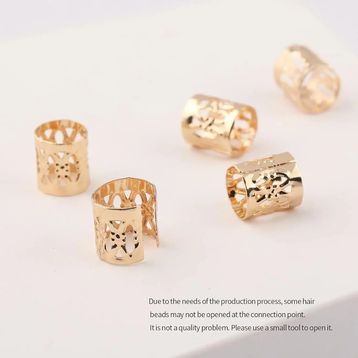 18Pcs Hair Accessories Loc Hair Jewelry for Women Braids, Dreadlock Beads Metal Hair Clips Decoration Gold(Multiple Styles)