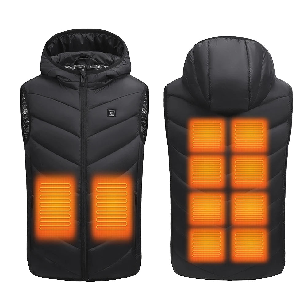 10 Heating Zones Electric Heated Jackets USB Heating Vest Thermal Winter Warm Jacket for Kids Boys Girls