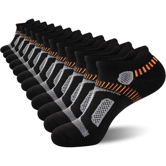 Mens Athletic Ankle Socks Moisture Wicking Cushion Running Low Cut Sock 6 Pack