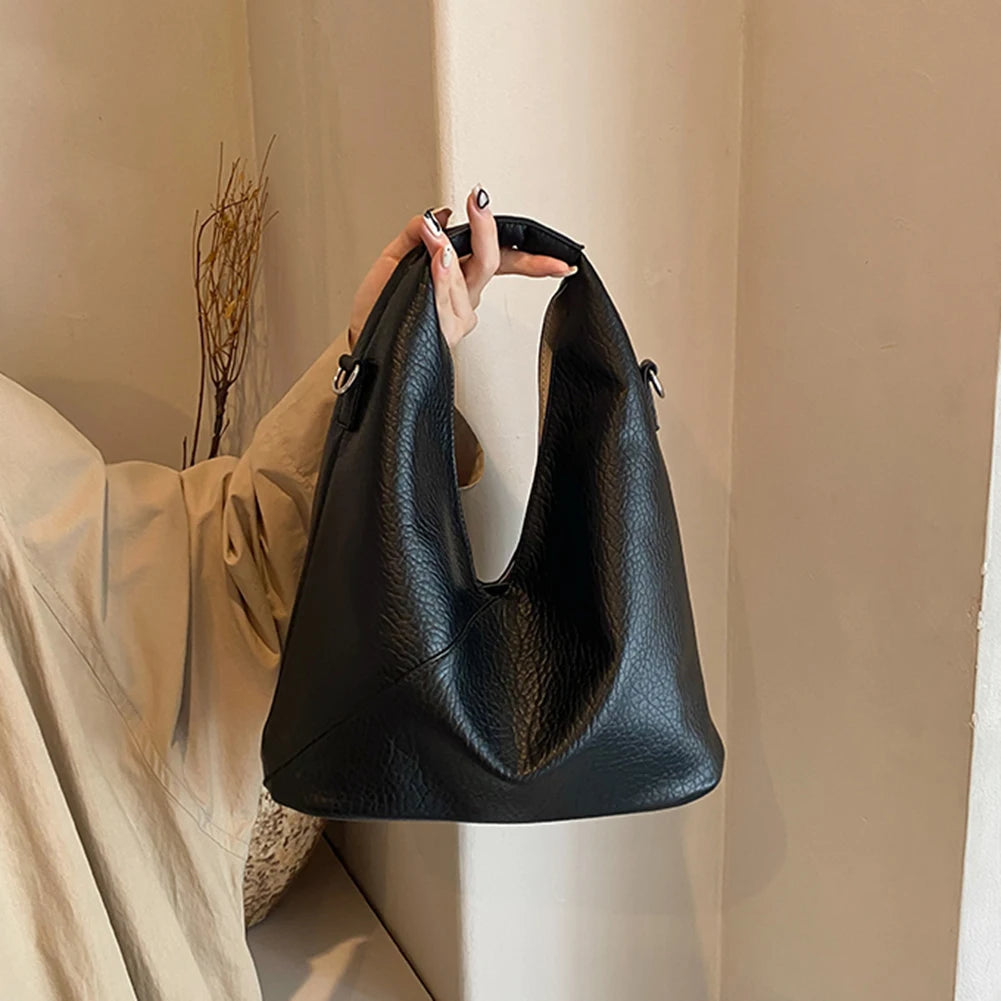 Tote Purse for Women PU Leather Solid Shoulder Bag Large Capacity Crossbody Bags 2024 Trend Ladies Handbag Versatile Satchel Bag