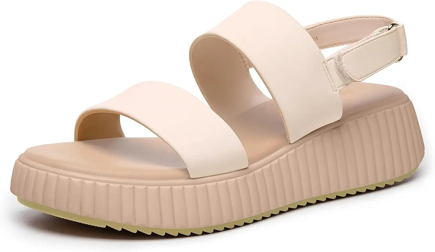 Women's Platform Sandals Comfortable Open Toe Ankle Strap Adjustable Wedge Sandals