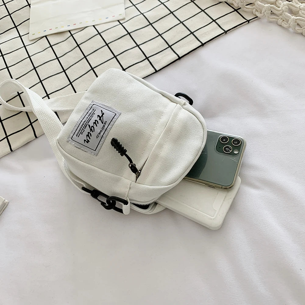 Fashion Women Canvas Bags Patchwork Mini Wallet Phone Shoulder Messenger Bags Multilayers Vintage Design Lady Handbag