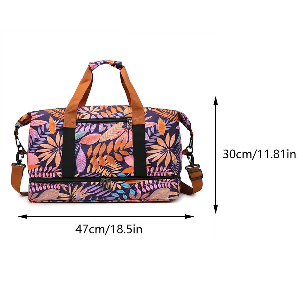 Women Weekender Duffel Bag Oxford Cloth Fitness Storage Handbag Large Capacity Everyday Overnight Bag Female Yoga Handbag
