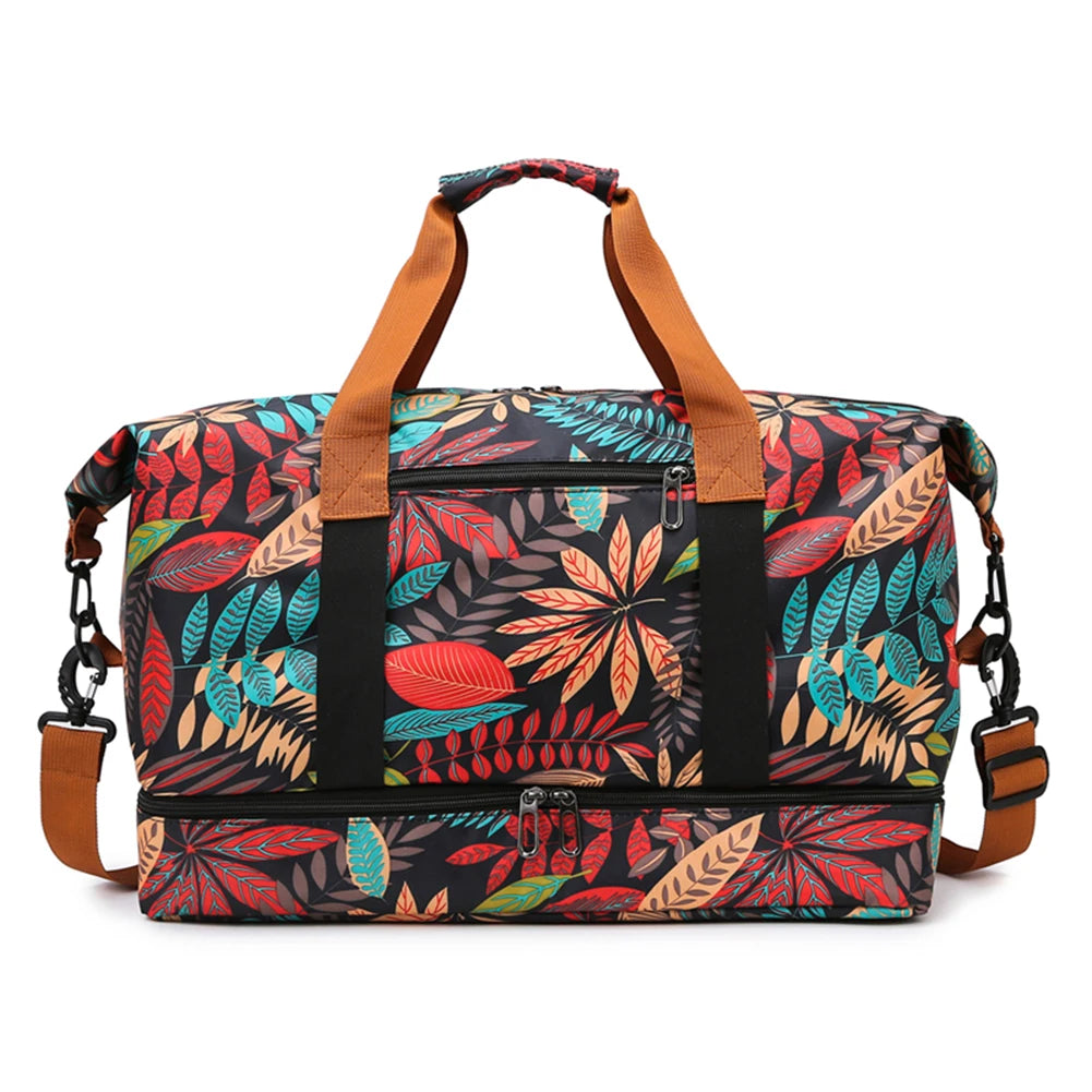 Women Weekender Duffel Bag Oxford Cloth Fitness Storage Handbag Large Capacity Everyday Overnight Bag Female Yoga Handbag