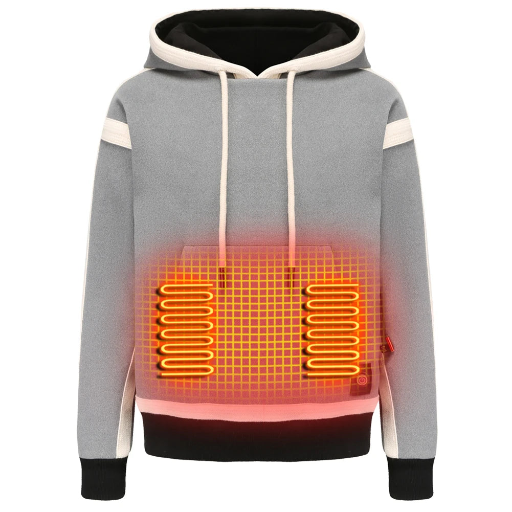 9-Zone Heating Jacket USB Sweatshirts Long Sleeve Streetwear Loose Coats Cozy USB Rechargeable 3 Heat Levels for Winter M-4XL