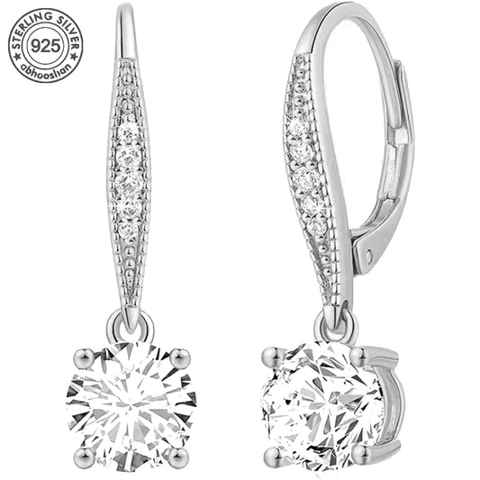 925 Silver 1.2 Carat Moissanite Circle Dangle Earrings, Women's Earrings Teenage Fashion Singles Easter Basket Merchandise St. P