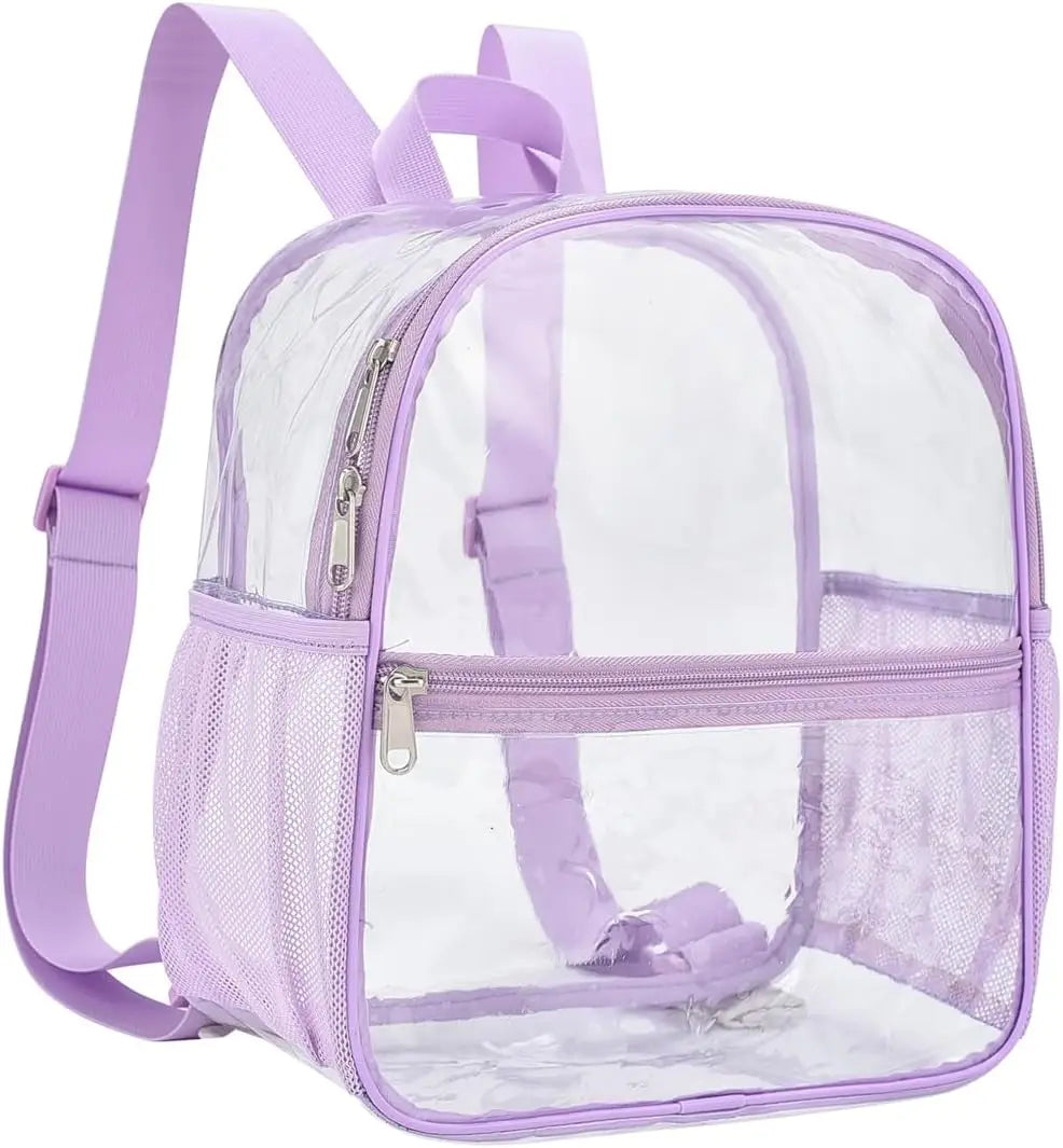 Stadium Approved Clear Mini Backpack 12×12×6 - Transparent for Concerts, Beach, Work, Travel & Sports