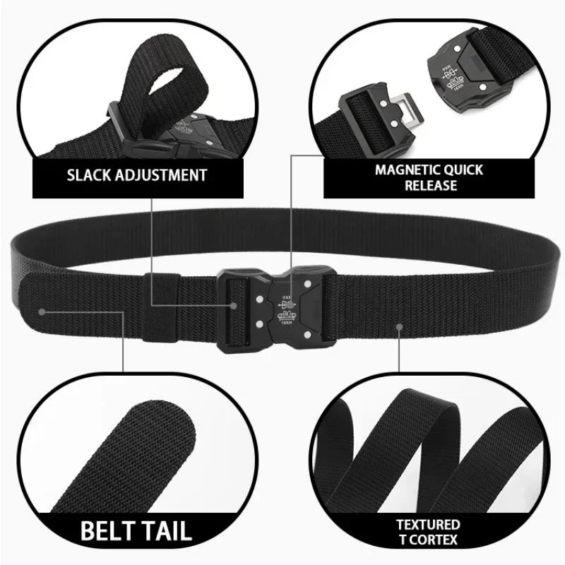 High Quality Tactical Belt Outdoor Work Training Belt Woven Belt Canvas Tactical Military Multi Function Combat Belt Denim Belt