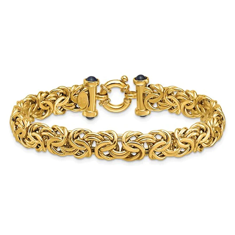 18K Gold Plated 8 Inches Braided Bracelet for Women Men 925 Sterling Silver Fashion Charm Couple Gift Jewelry Accessories USA