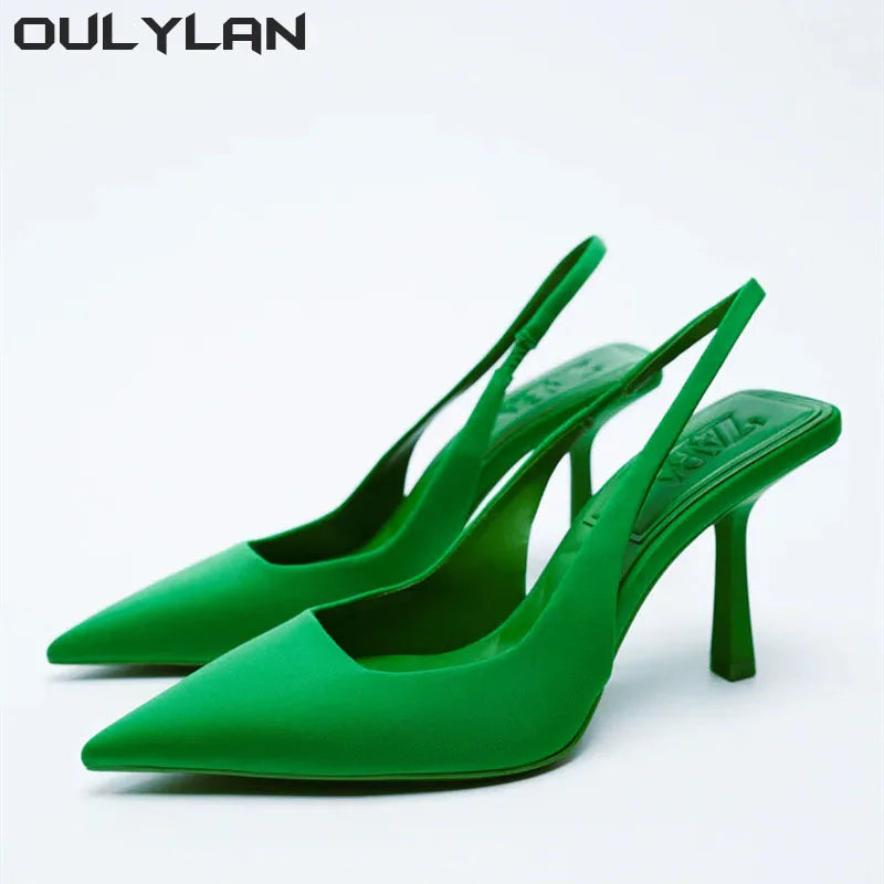 Oulylan High heeled Sandals Women's Shoes Fashion Pumps Pointed Toe High Heels Shallow Women's Sandals Shoes for Women