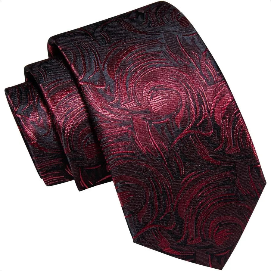 Paisley Tie Sets Floral Necktie Handkerchief Cufflinks Set Silk Woven Ties Business Wedding Party