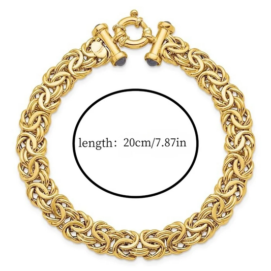18K Gold Plated 8 Inches Braided Bracelet for Women Men 925 Sterling Silver Fashion Charm Couple Gift Jewelry Accessories USA