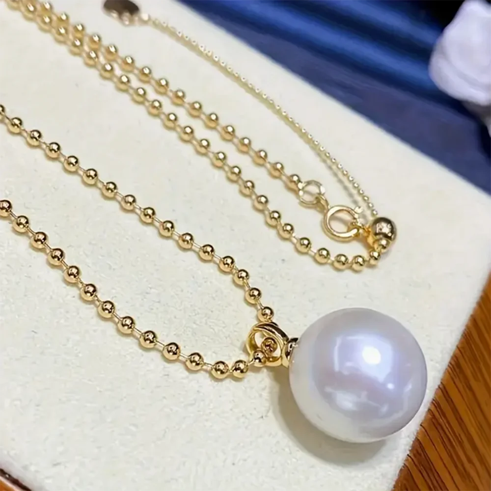 18K Gold Plated S925 sterling silver Elegant Charm Freshwater Pearl Pendant Necklace For Women Anti Allergic Jewelry USA Shiped