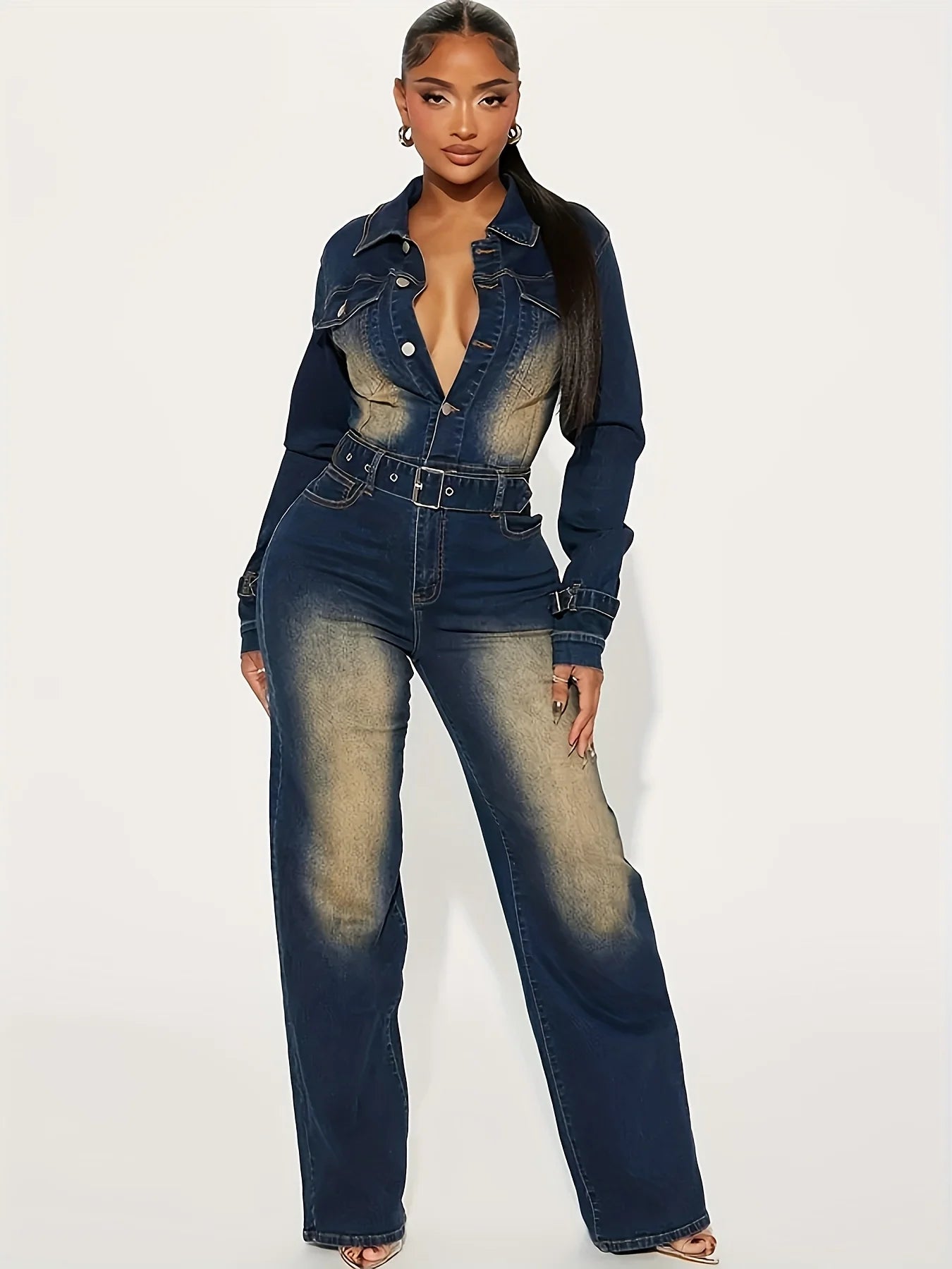 Women's Slim Fit Sleeveless Denim Jumpsuit - High Waist Retro Street Fashion Style with Pocket Details - 2025 Summer Casual Over