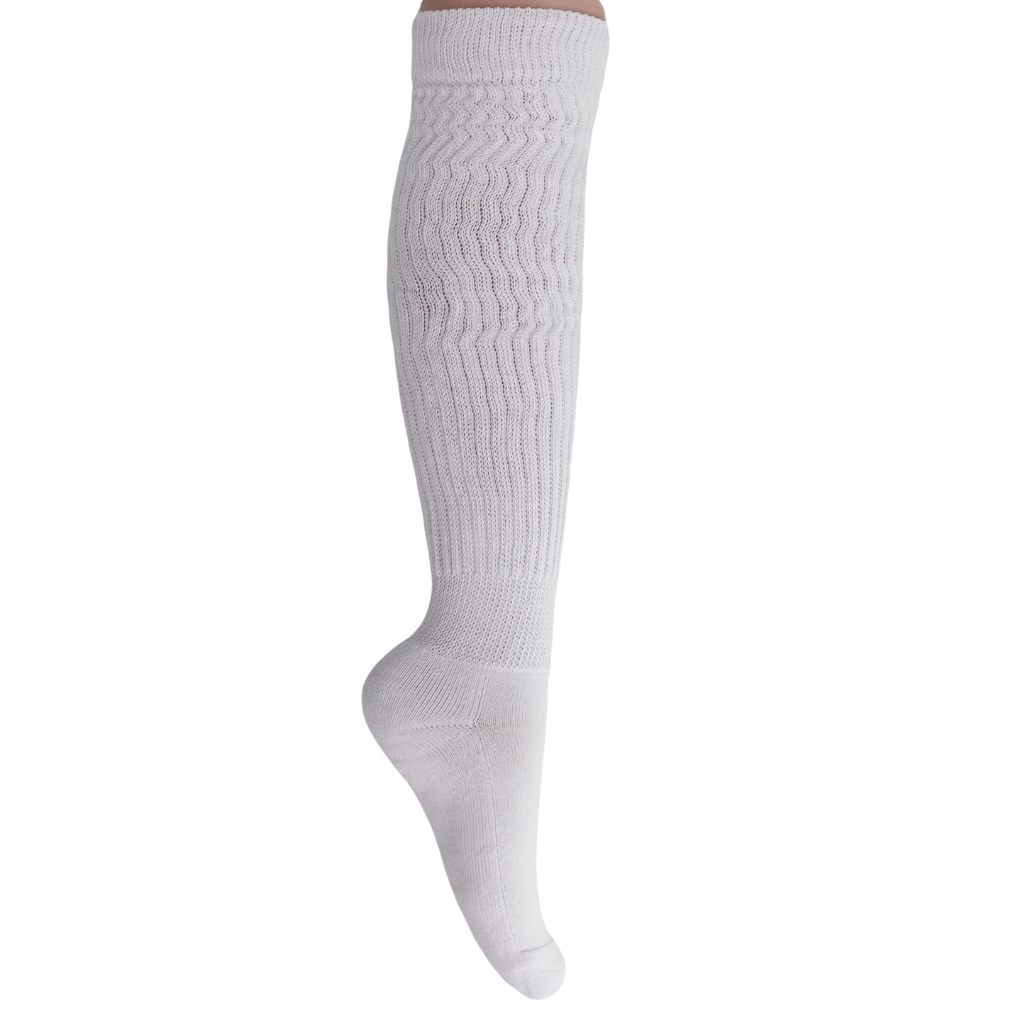 Women's Extra Long Slouch Scrunch Socks Knee High, Cotton Blend, Pack of 2, Fits Shoe Sizes 5-10