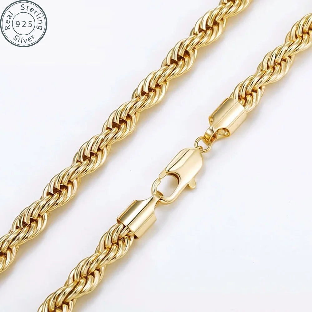 2.8mm Gold Rope Chain for Men & Women 24k Real Gold Plated Diamond Cut Gold Necklace 18to 34Inch