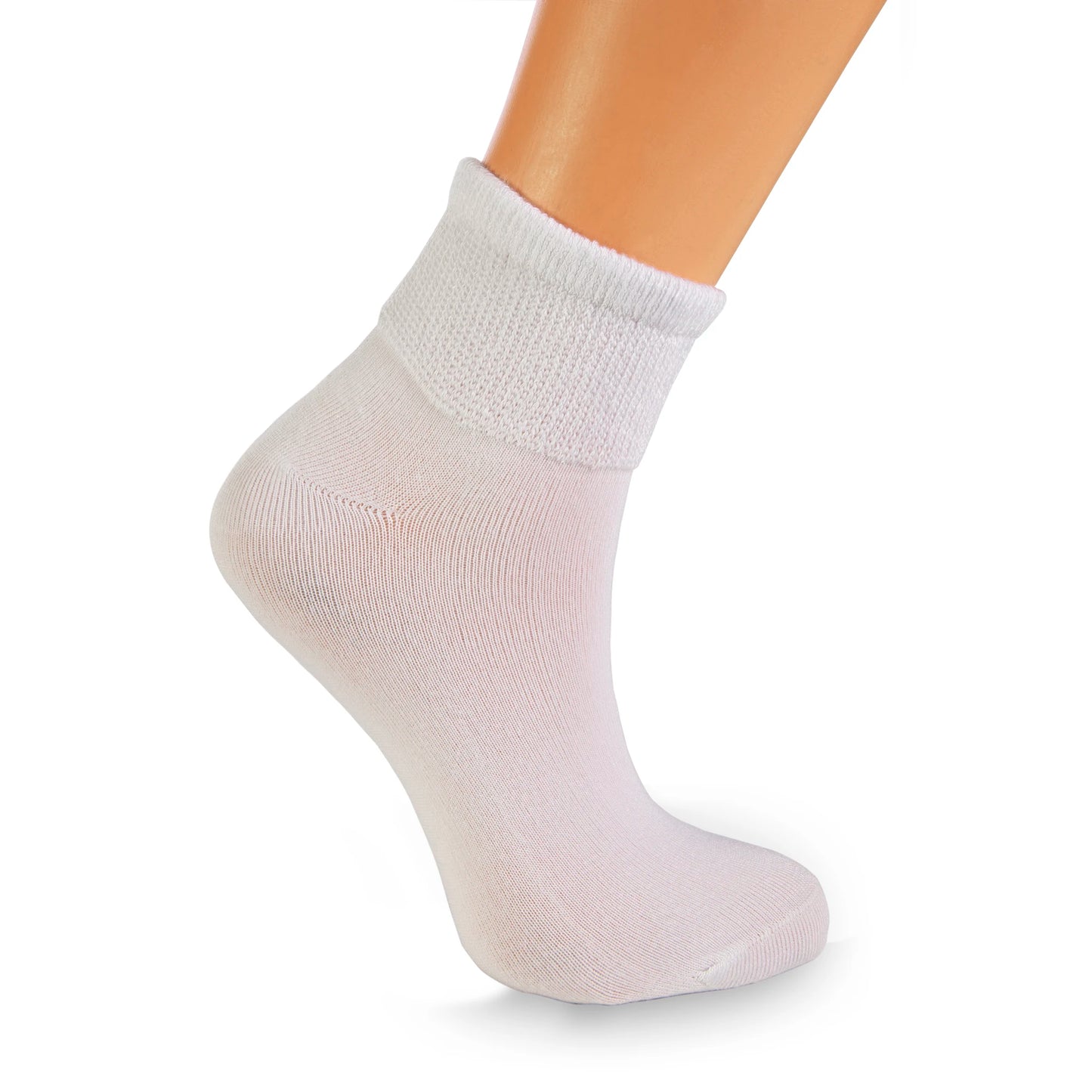 Women’s Diabetic Ankle Socks 3 Pairs Soft Cotton, Non-Binding Top, Seamless Toe, Promotes Circulation, Shoe Size 9-11