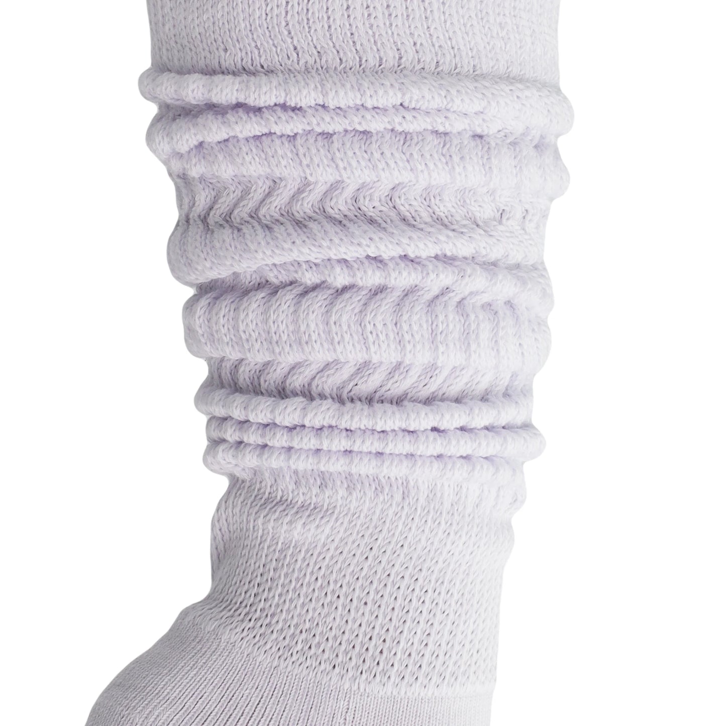Women's Extra Long Slouch Scrunch Socks Knee High, Cotton Blend, Pack of 2, Fits Shoe Sizes 5-10