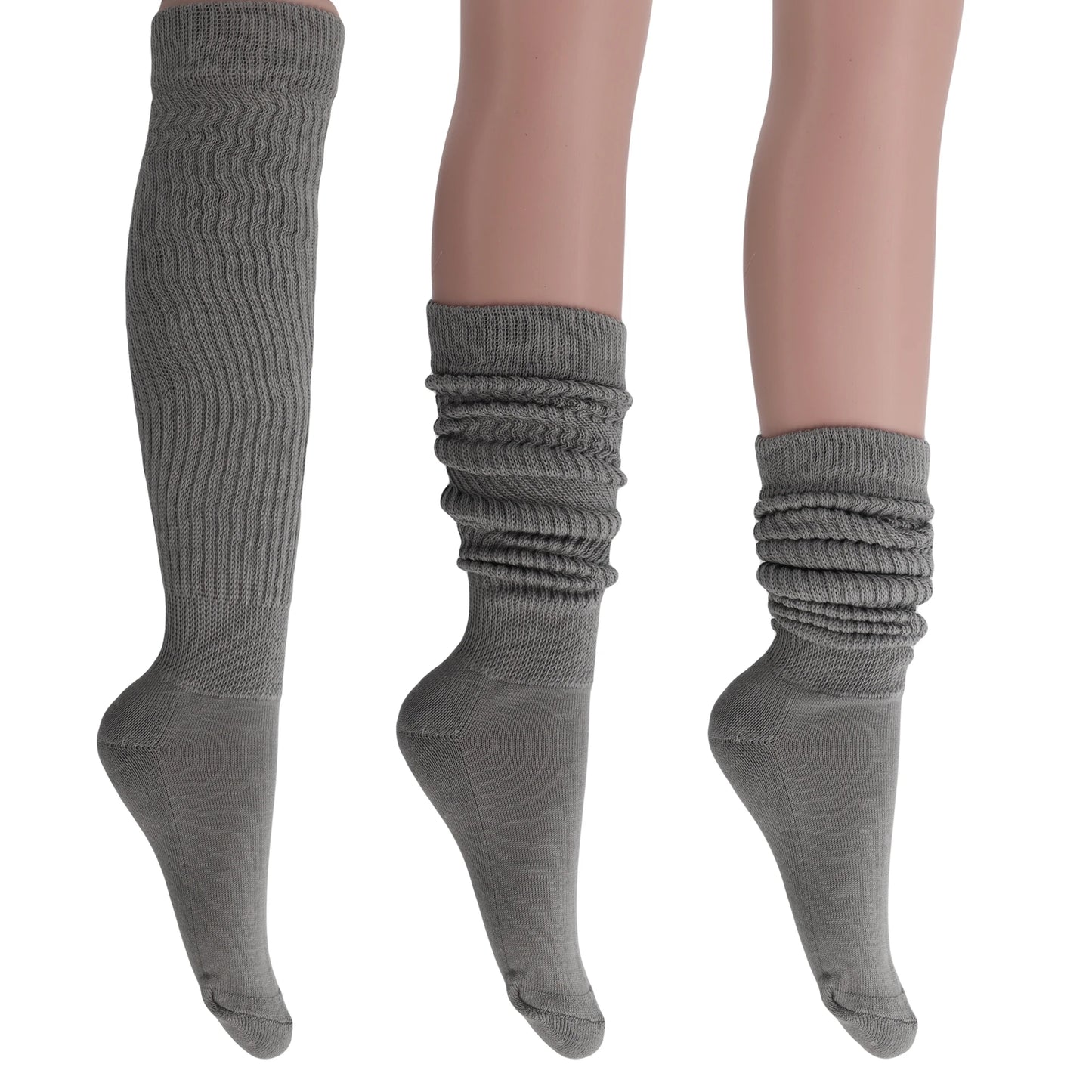 Slouchy Scrunch Cotton Slouch Socks for Women 80s Style 3 Pairs Shoe Size 5 to 10