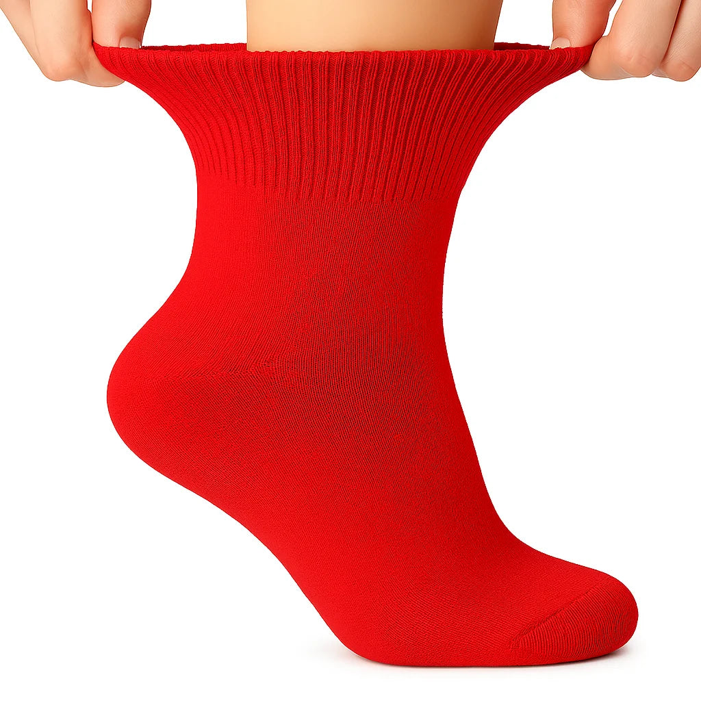 Women’s Diabetic Ankle Socks 3 Pairs Soft Cotton, Non-Binding Top, Seamless Toe, Promotes Circulation, Shoe Size 9-11