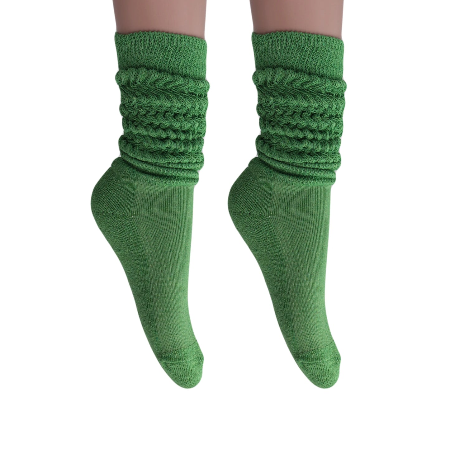 Women's Extra Long Slouch Scrunch Socks Knee High, Cotton Blend, Pack of 2, Fits Shoe Sizes 5-10