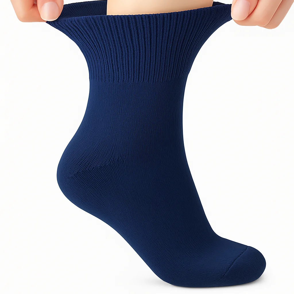 Women’s Diabetic Ankle Socks 3 Pairs Soft Cotton, Non-Binding Top, Seamless Toe, Promotes Circulation, Shoe Size 9-11