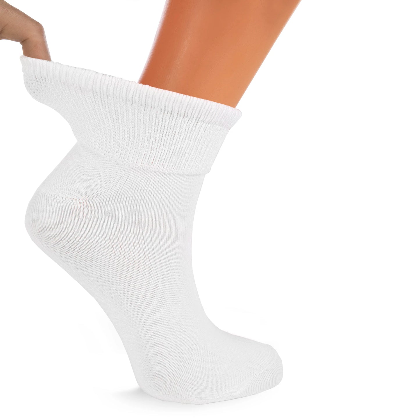 Women’s Diabetic Ankle Socks 3 Pairs Soft Cotton, Non-Binding Top, Seamless Toe, Promotes Circulation, Shoe Size 9-11
