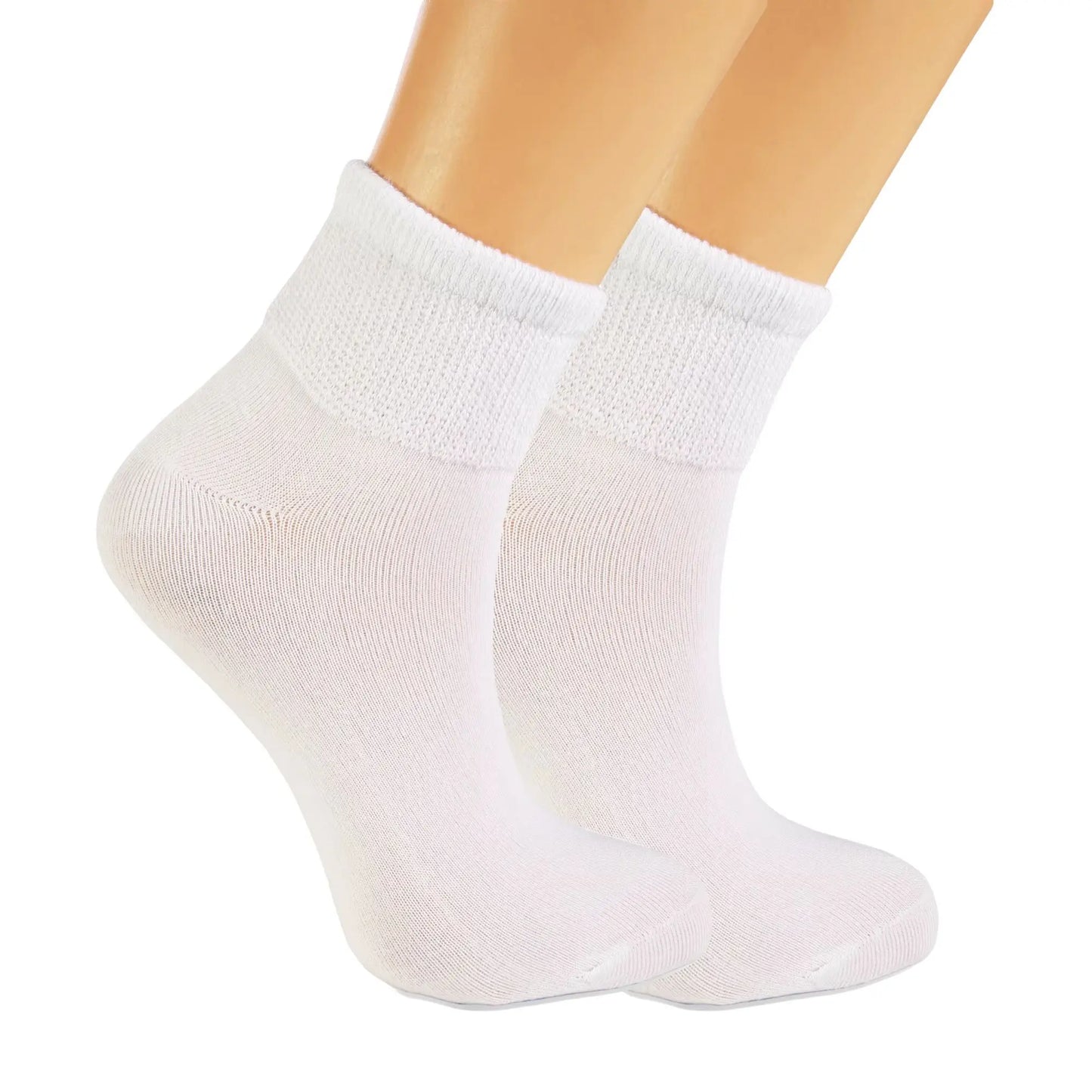 Women’s Diabetic Ankle Socks 3 Pairs Soft Cotton, Non-Binding Top, Seamless Toe, Promotes Circulation, Shoe Size 9-11