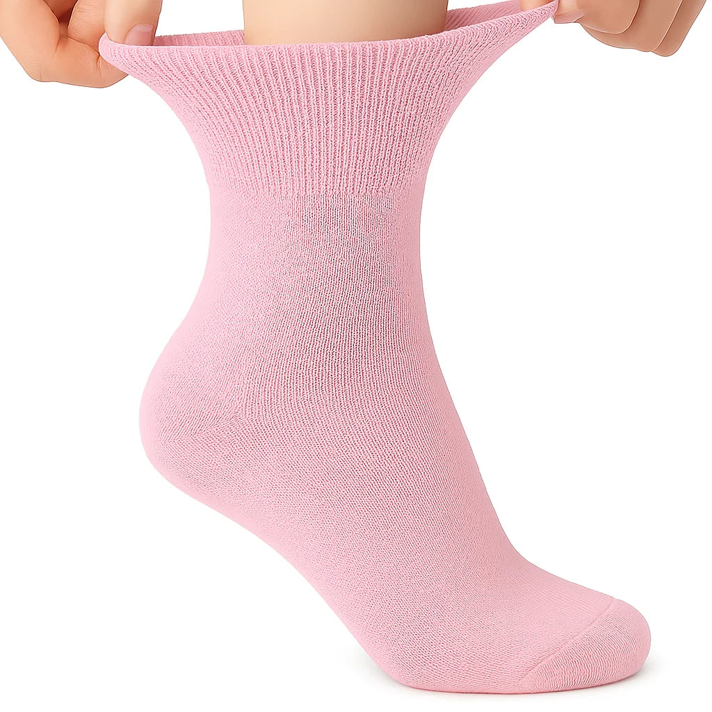 Women’s Diabetic Ankle Socks 3 Pairs Soft Cotton, Non-Binding Top, Seamless Toe, Promotes Circulation, Shoe Size 9-11
