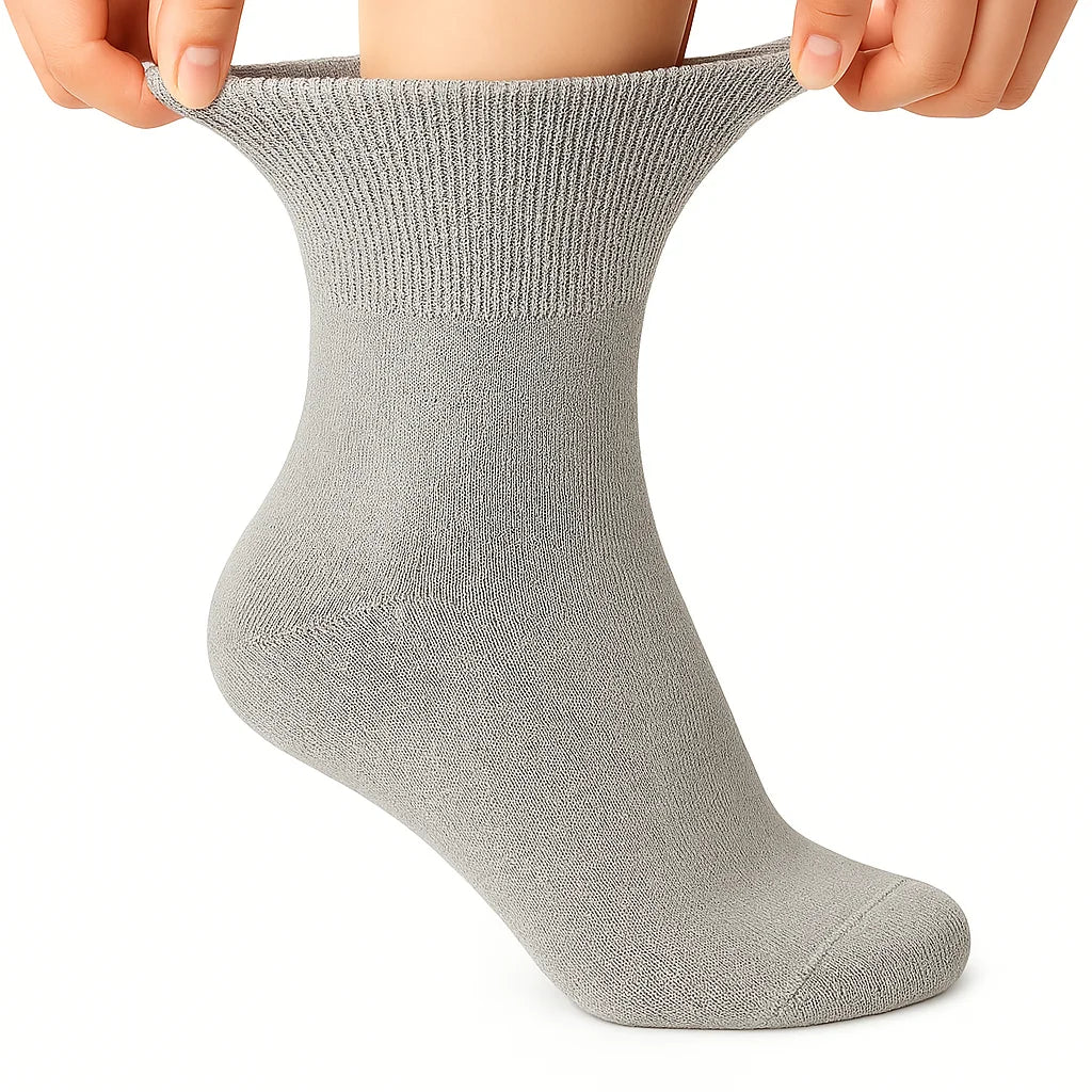 Women’s Diabetic Ankle Socks 3 Pairs Soft Cotton, Non-Binding Top, Seamless Toe, Promotes Circulation, Shoe Size 9-11